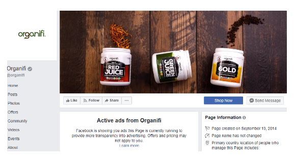 Facebook Ad Example Organify