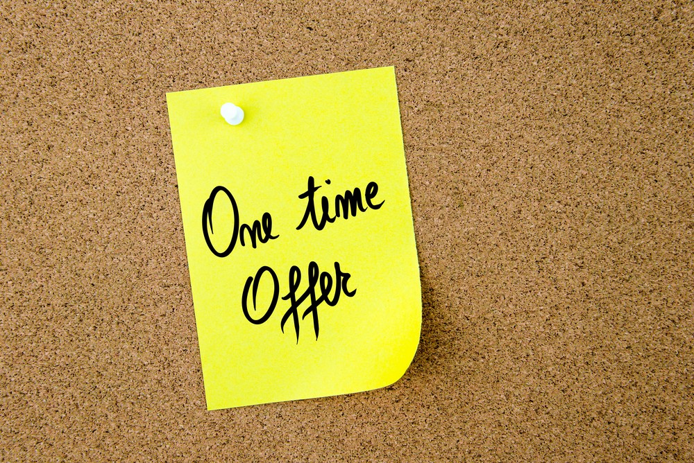 your one time offer
