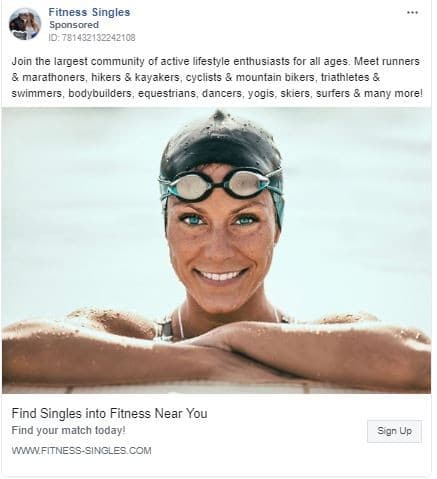 Fitness Singles Facebook Ad