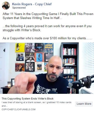 Kevin Rogers Facebook Ad